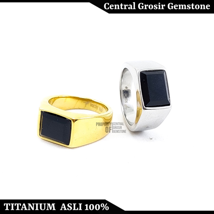 Cincin Pria Keren Batu Black Onyx