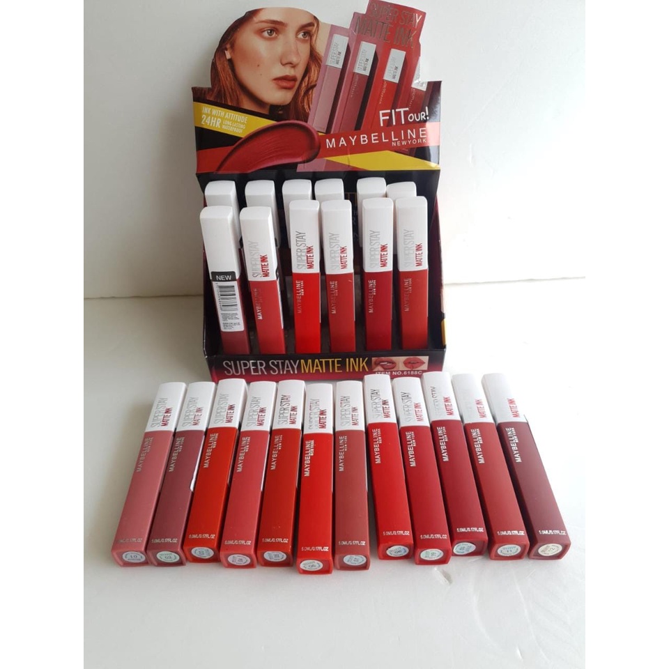 ( PERLUSIN) 12 PCS LIPCREAM MYB SUPERSTAY MATTE INK