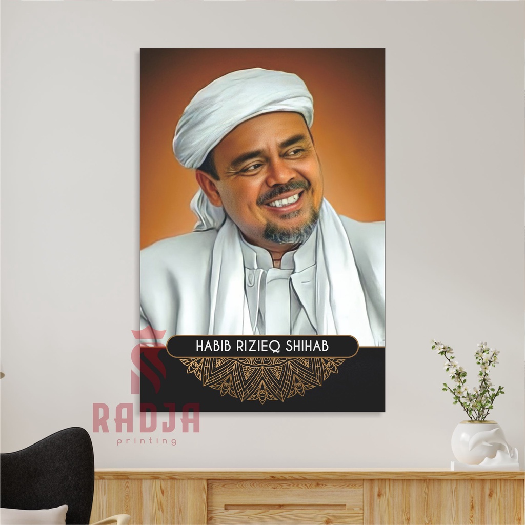 Foto Poster Habib Rizieq Shihab (HBB4) Ulama Wall Decor Kayu