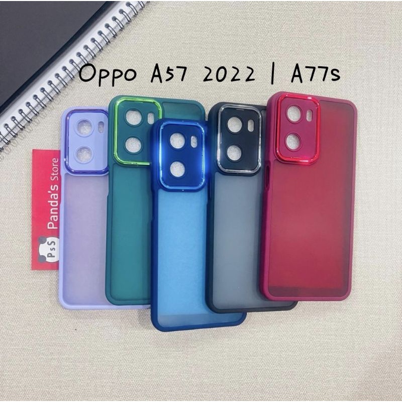 Case Oppo A57 2022 | A77s Metal Chrome Softcase Dove Premium Luxury PSS