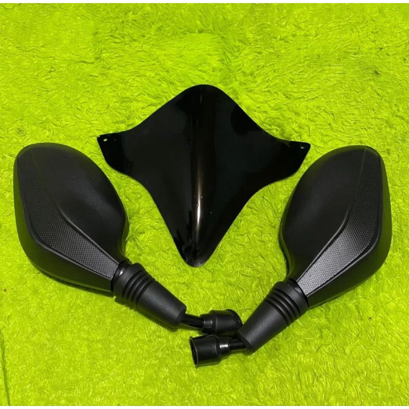 Paket visor all new honda beat plus kaca spion click thailand hitam polos universal