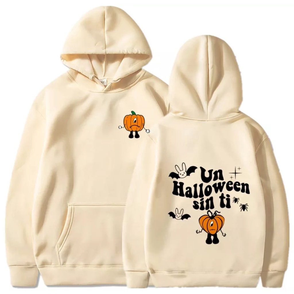 Jaket Anime UN HALLOWEEN SIN TI Cream Hoodie Anime Halloween Sweater SIN TI Pria Wanita -Hoodie Jumper Anime  Un Hallowee Sin ii One piece Trafalgar Law Sweater Hoodie Anime One piece L-XXL