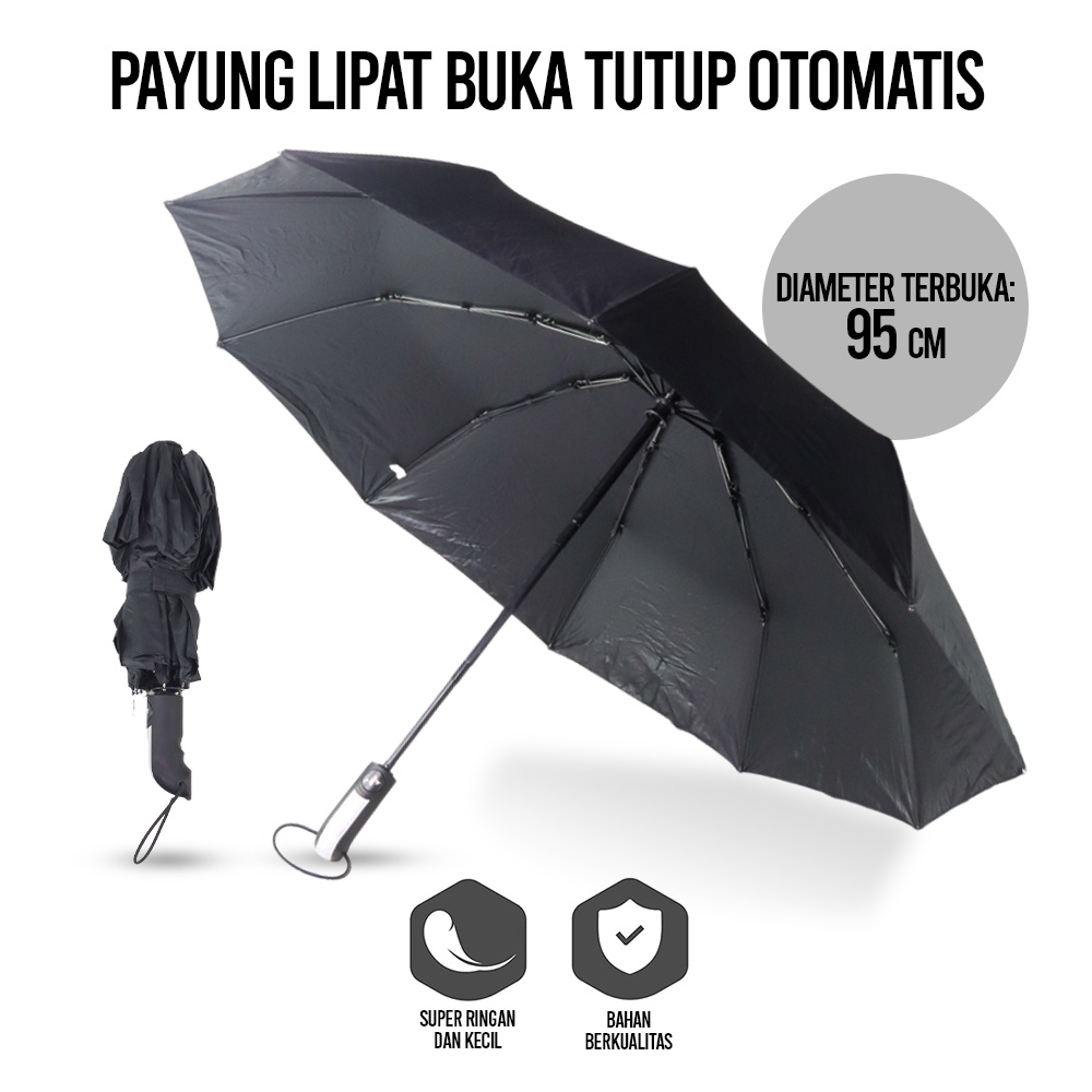 Payung Lipat Buka OMHZ06BK Tutup Otomatis - Black