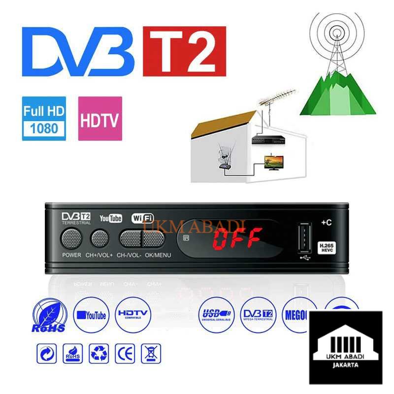 STB TV Digital Set Top Box H265 1080P DVB-T2 Pengganti TV Analog DZ084