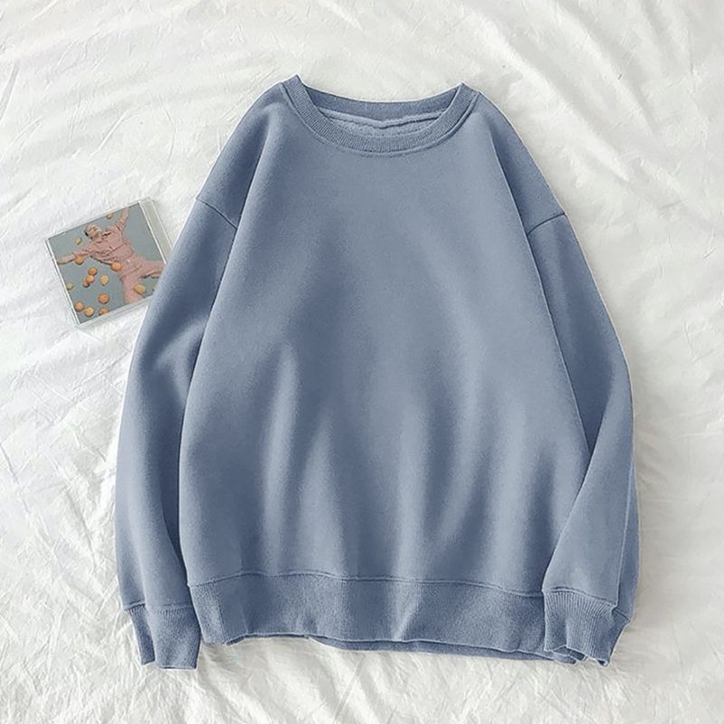 SWEATER WANITA BASIC MURAH - OVERSIZE BASIC SWEATER FLEECE OVERSIZE