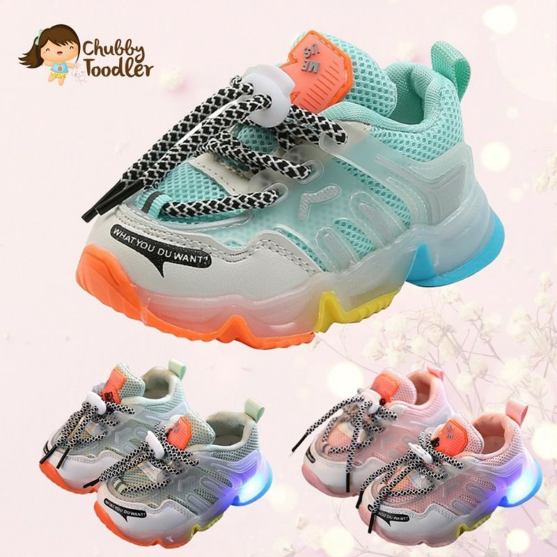 SH20113 Bisa COD Sepatu sneakers anak TK PAUD Bayi 6 bulan sepatu anak LED sepatu sporty untuk baby 6bulan sampai 5tahun untuk sekolah PAUD atau TK Size 21-30