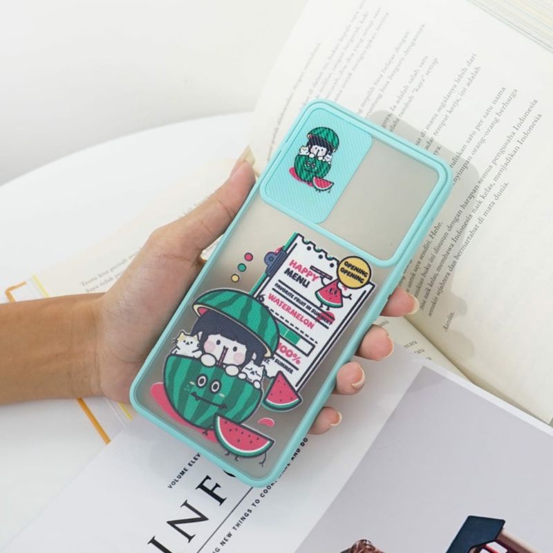 SoftCase Slide Camera Protector Cartoon For Samsung A12 A22 A32 A52 A72 A02 A02S