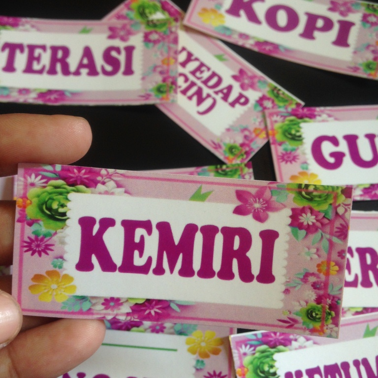 

(KODE P20) STIKER BUMBU | LABEL BUMBU | STIKER BUMBU DAPUR | NAMA BUMBU | STIKER WATERPROOF | STIKER TAHAN AIR DAN MINYAK | STIKER GULA | STIKER KOPI | STIKER SUSU | STIKER TEH | STIKER TEPUNG | STIKER DAPUR