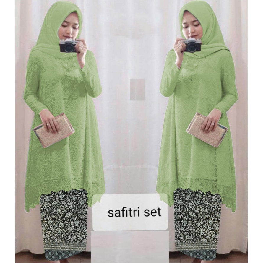 SET KEBAYA Adelia Safitri S  M L XL XXL XXXL Renda PREMIUM (6 warna) Dijamin RealPict !!