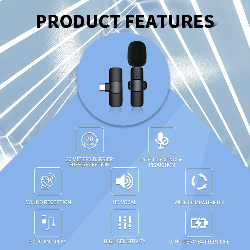 Mic Mini Microphone Wireless Vlog KT-10pro