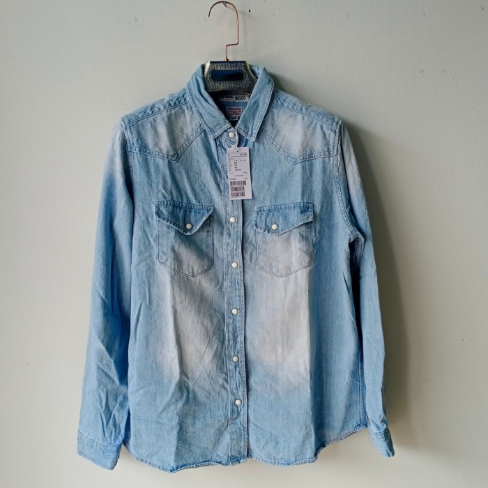 The original Indigo/kemeja denim wanita biru blitz second  Thrift premium