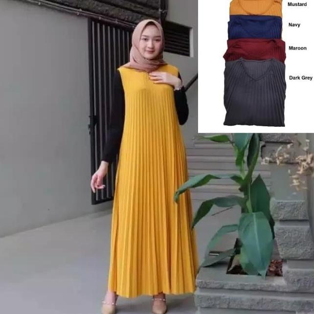 GAMIS PLISKET POLOS - Navy