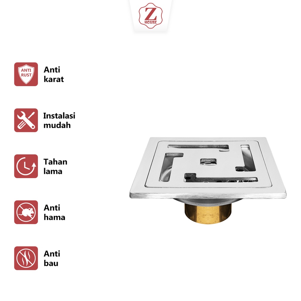 Saringan Got Kuningan Minimalis Kamar Mandi / Floor Drain Anti Bau / Saringan Got Toilet