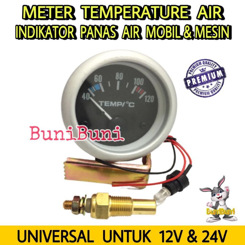 Meter Ampere Panas / Amper Meter Temperatur Suhu Air Untuk Mobil &amp; Mesin (TANPA KABEL)