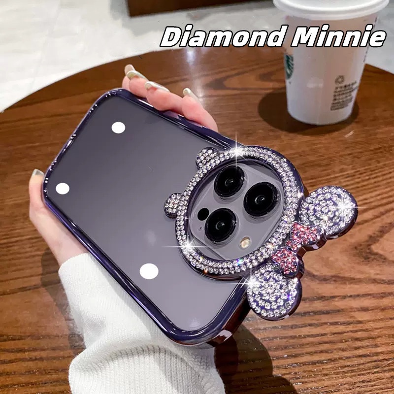 Case Pelindung Lensa Kamera Motif Disney Minnie Mouse Untuk iPhone 14 Pro Max 14 13 12 Pro Max Plus