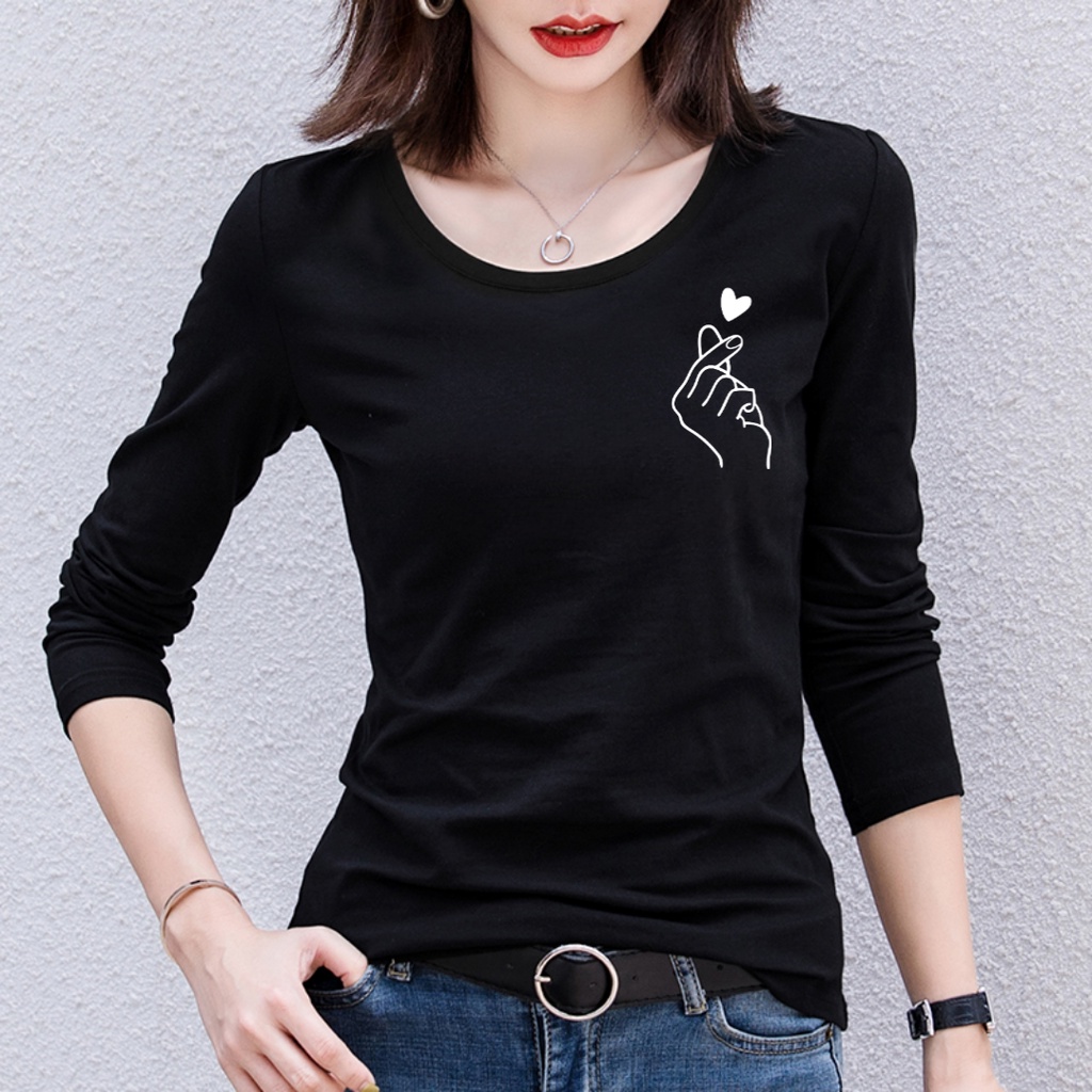 Grajelo kaos atasan cewek / baju kaos lengan panjang / kaos spandex cewe murah - SARANGHAE KECIL
