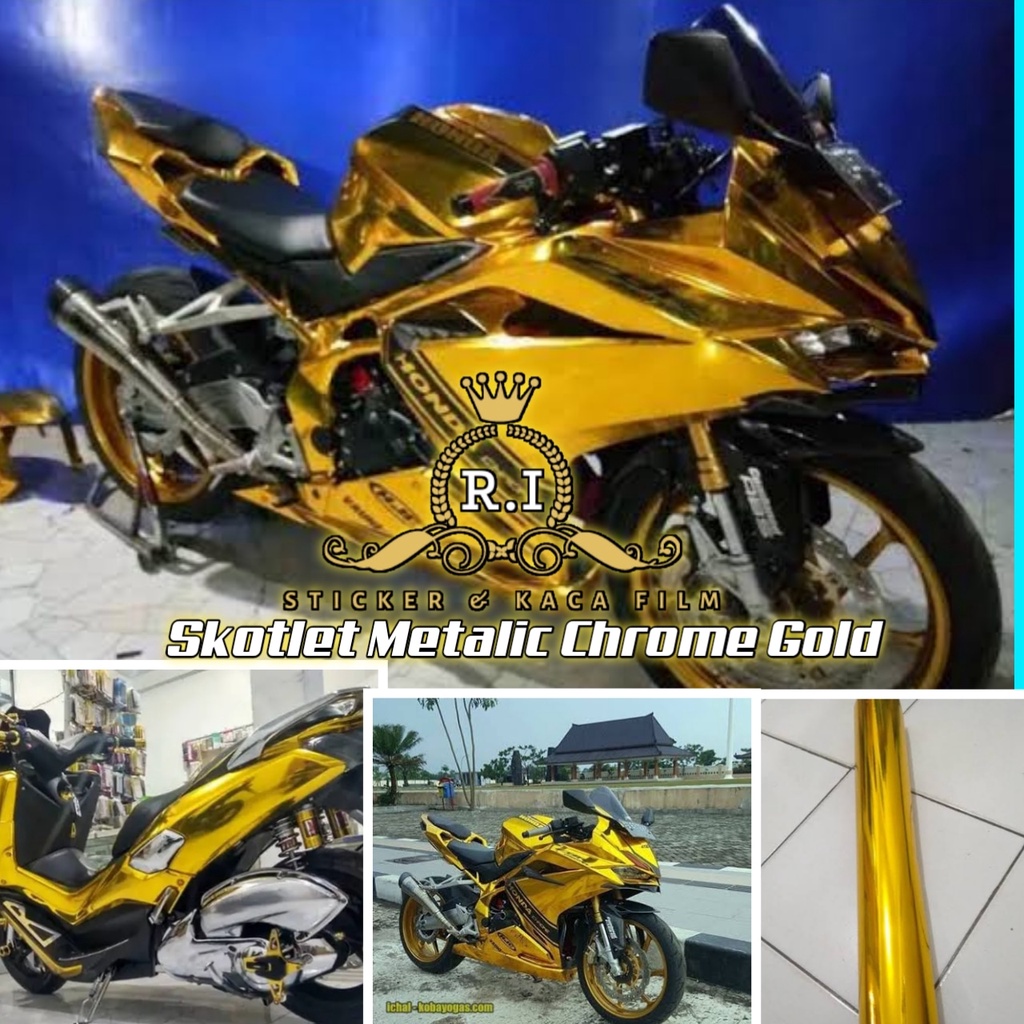 Stiker Skotlet Gold Crome Skotlet Motor Krom Skotlet Chrome