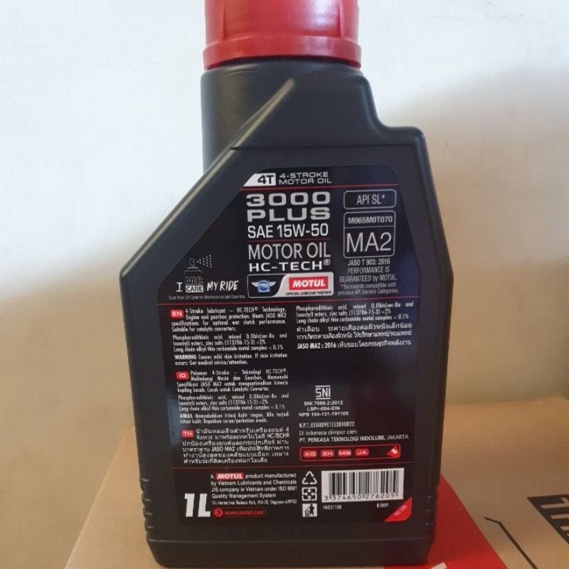 Oli Motul 3000 plus 1L 15/50 HC-Tech. Kemasan Baru