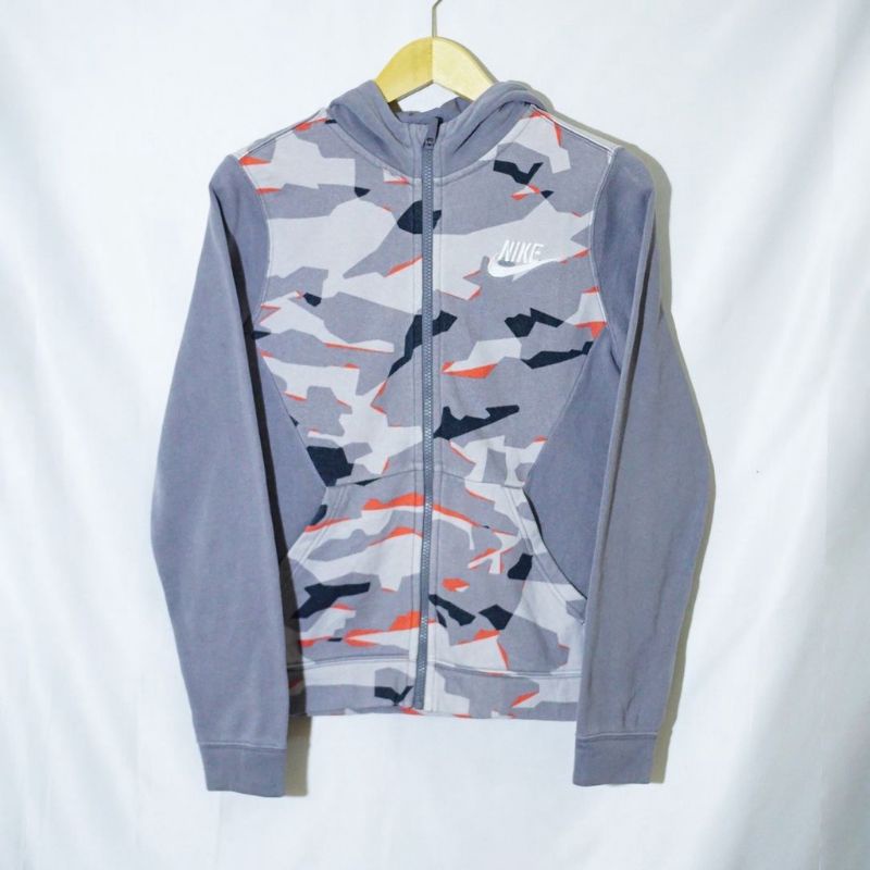 Grey Camo Zip Hoodie - Nike/jaket zip hoodie nike second/nike second