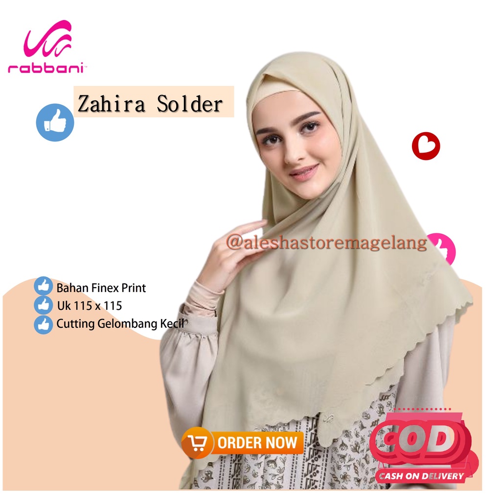 Zahira Solder-Kerudung Segiempat Cutting Solder Zahira Solder Scarf Rabbani original Hijab Dewasa Ji