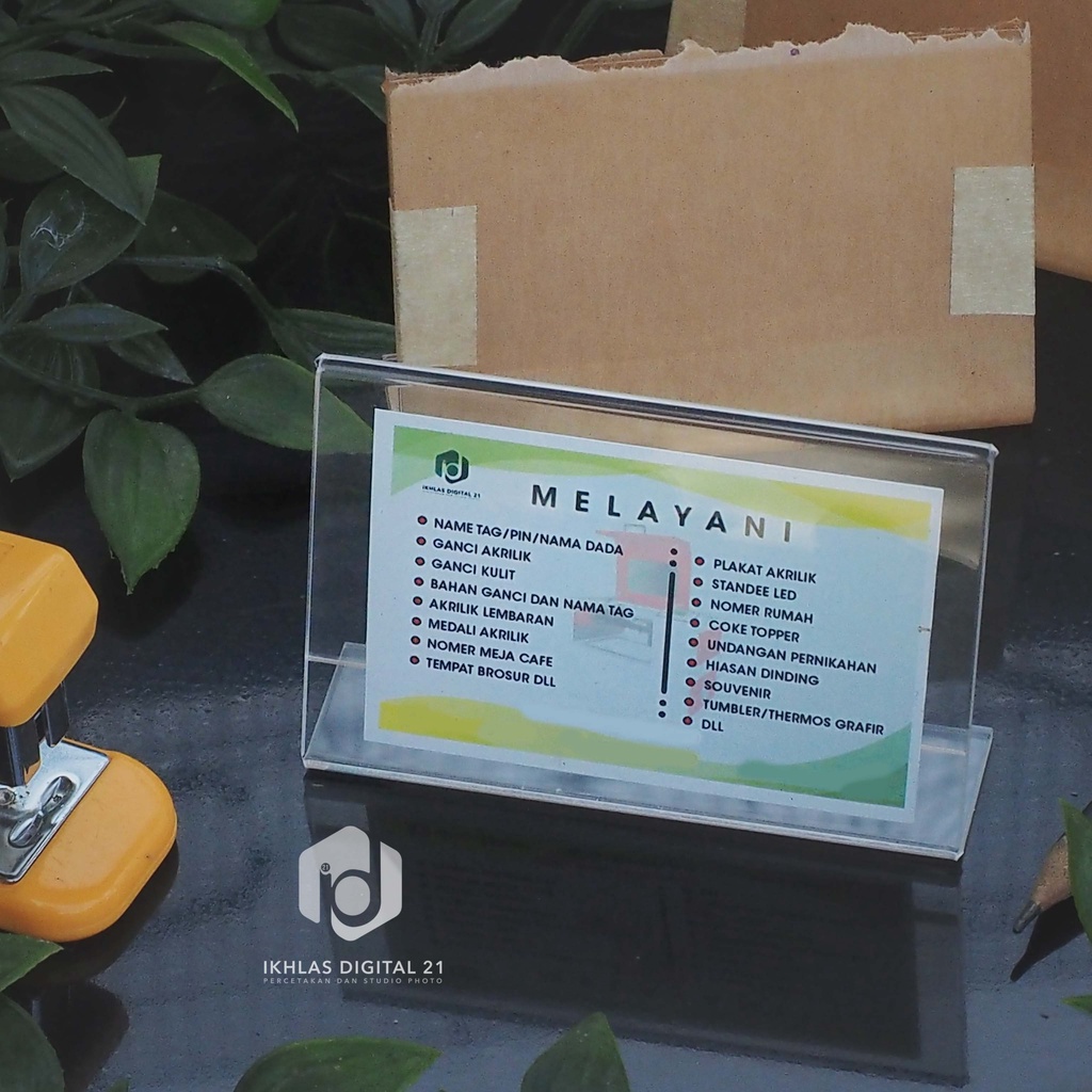 

Acrylic Tempat Harga / Acrylic Papan Nama / Papan Nama Meja / Ukuran 9x6cm / Tent Card Acrylic