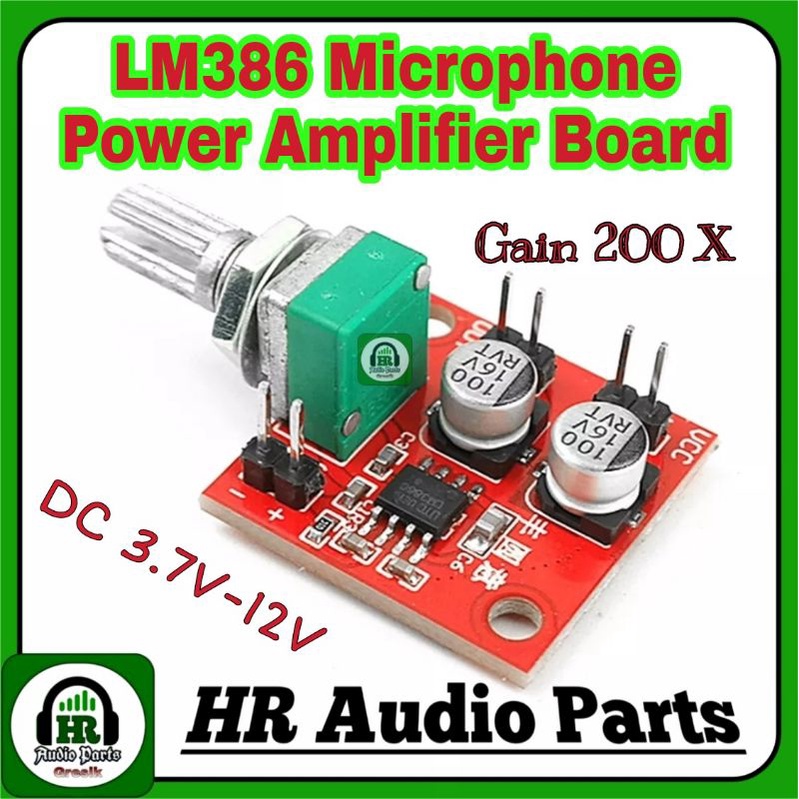 LM386 Board Amplifier Electret Microphone Gain 200 Times DC 3.7v-12v