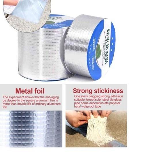 

Lakban Anti Bocor Talang Alumunium Rubber Butyl Made In China 10cmx5M