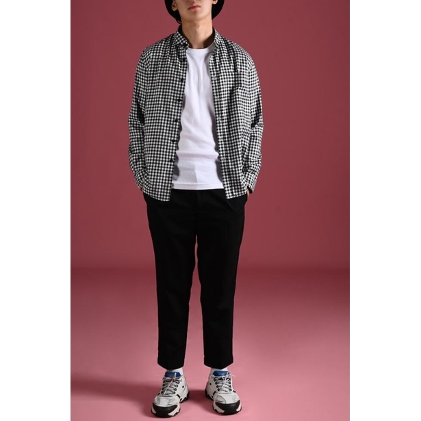 KEMEJA PREPP STUDIO GINGHAM SHIRT LS SCOOTER EDITION BLACK - S