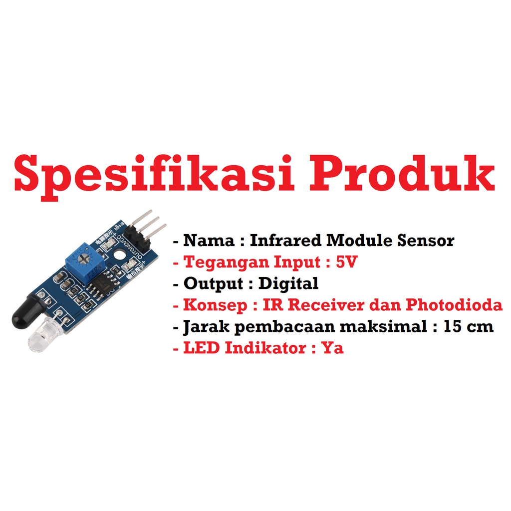 [HAEBOT] Infrared Inframerah Module Modul Sensor Penghalang Infra Merah Proximity Line Follower Arduinoo Jarak Deteksi Garis