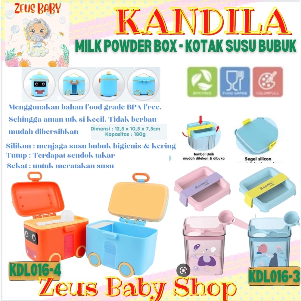 Kandila Baby KDL016-4 KDL016-3 Car Milk Powder Case 180gr - Tempan Simpan Susu Formula Kotak Wadah Susu Bubuk - tempat susu bubuk - Kandila Baby Milk Powder Box 360gr