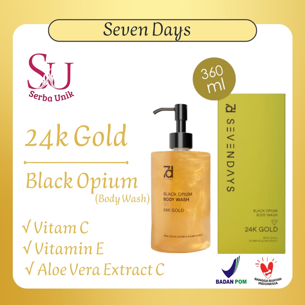 Seven Days 24k Gold Black Opium Body Wash 360ml | Sabun Mandi