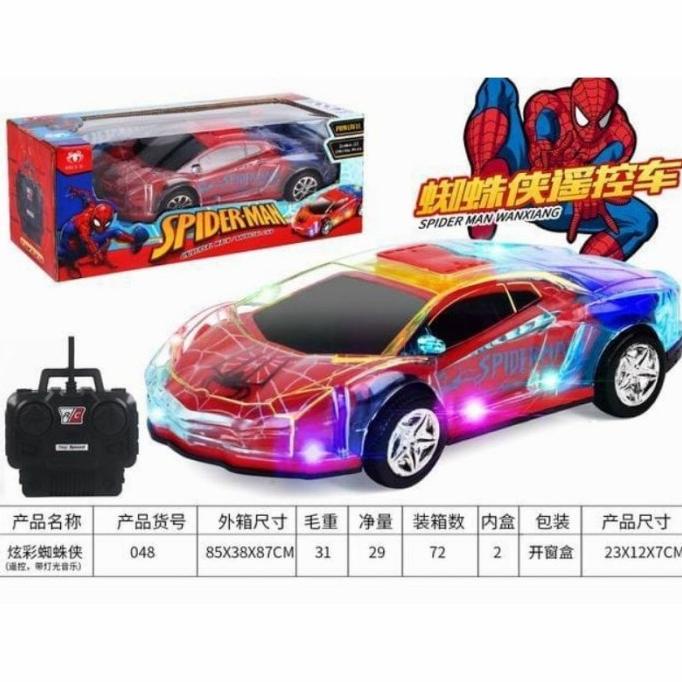 Mainan Mobil Spiderman Full lampu remote control