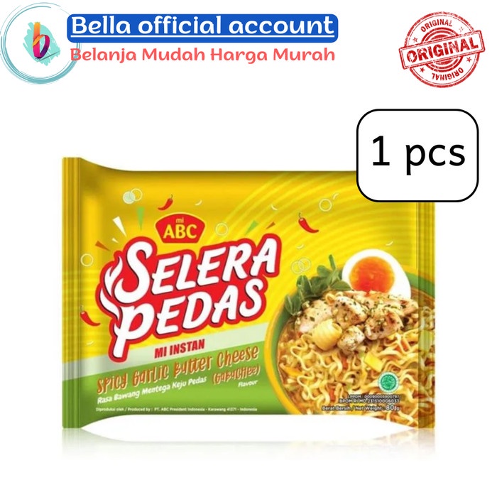 

ABC Selera Pedas Rasa Spicy Garlic Butter Cheese Mie Instant 80 gr