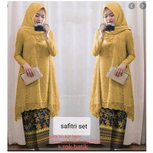 SET KEBAYA Adelia Safitri S  M L XL XXL XXXL Renda PREMIUM (6 warna) Dijamin RealPict !!