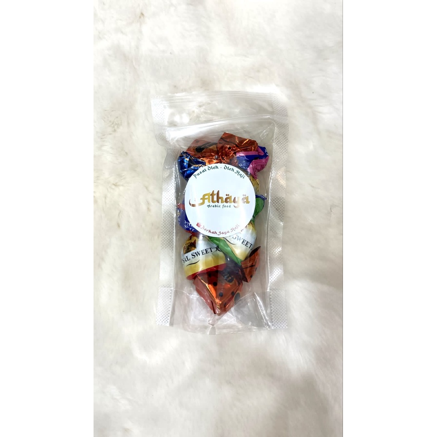 Jajanan Khas Arab murah/ Oleh-oleh arab/ cemilan sehat/ kuaci biji labu/ kacang mete almond/ coklat arab/ kemasan 100gr