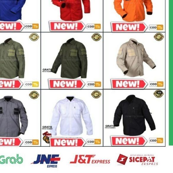 Baju Kemeja Tactical pria Lengan Panjang Best quality - Biru, M