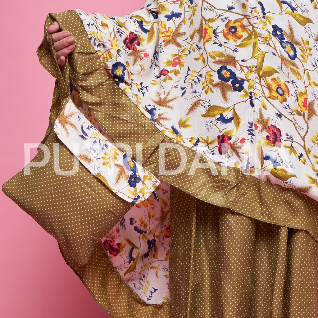 Putri Dania Mukena Dewasa  Rayon Bali Flower Variasi Rampel  Jumbo