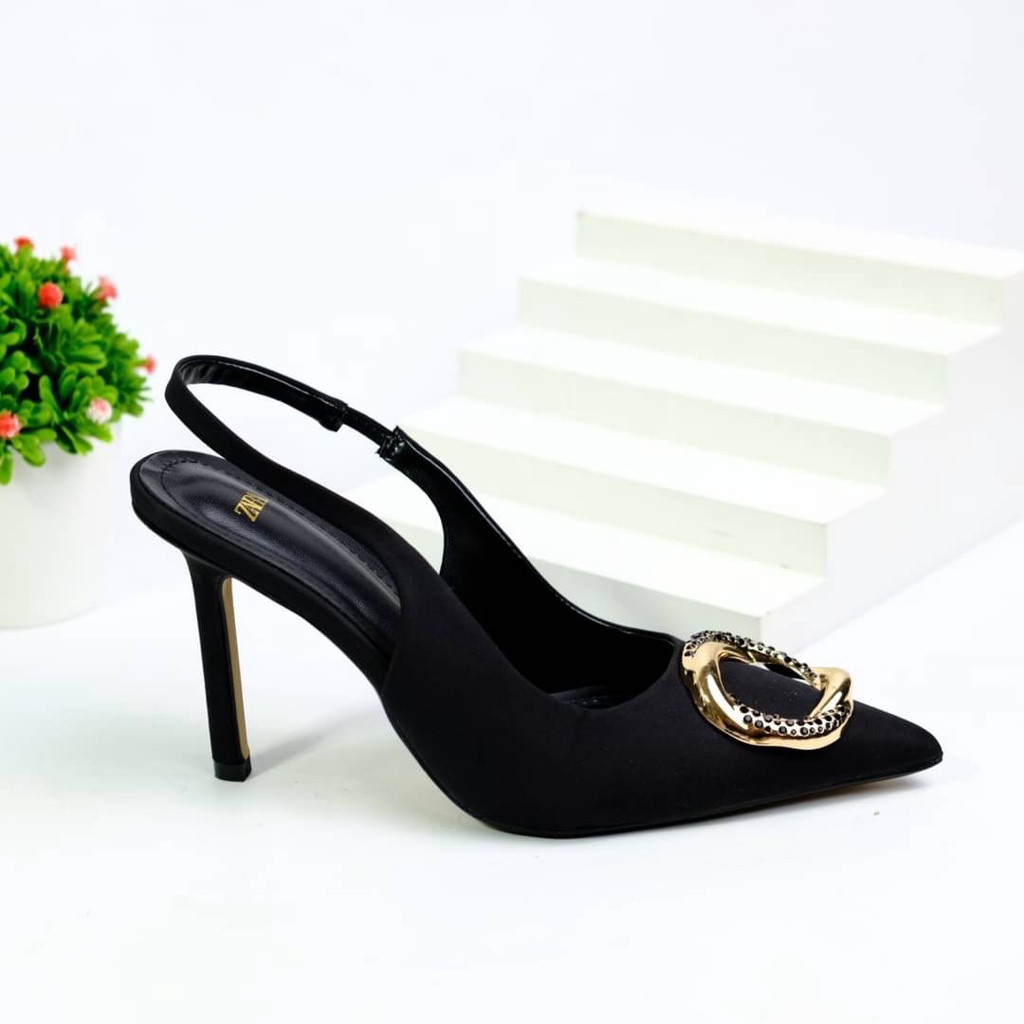 SEPATU HEELS WANITA IMPORT BRANDED STILLETO ZS490 PREMIUM