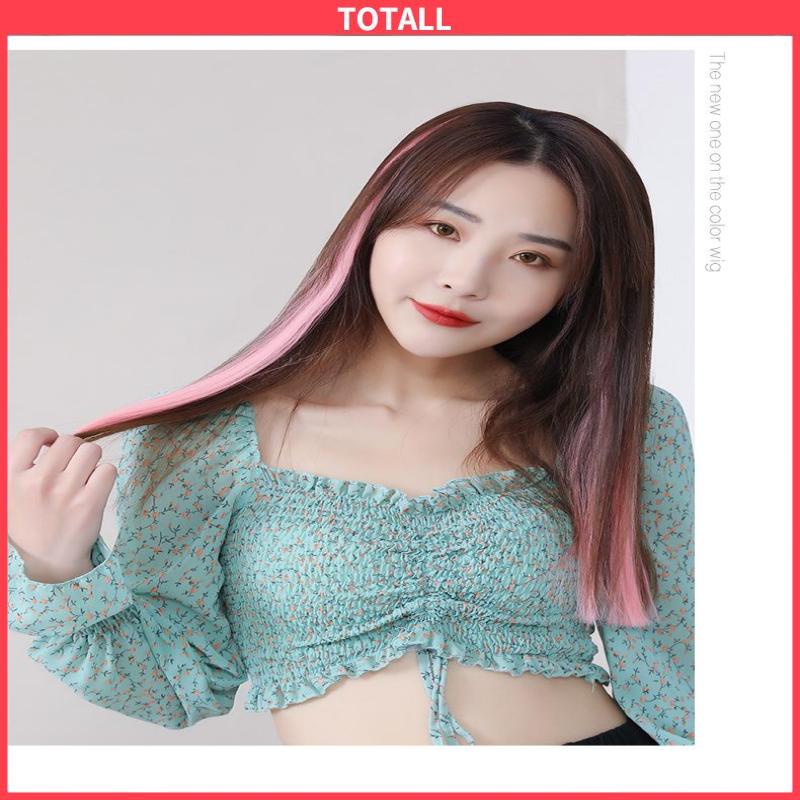 COD Wig Rambut Palsu Colourful Extention Wig Rambut Palsu Wanita Aksesoris Wanita-Totall