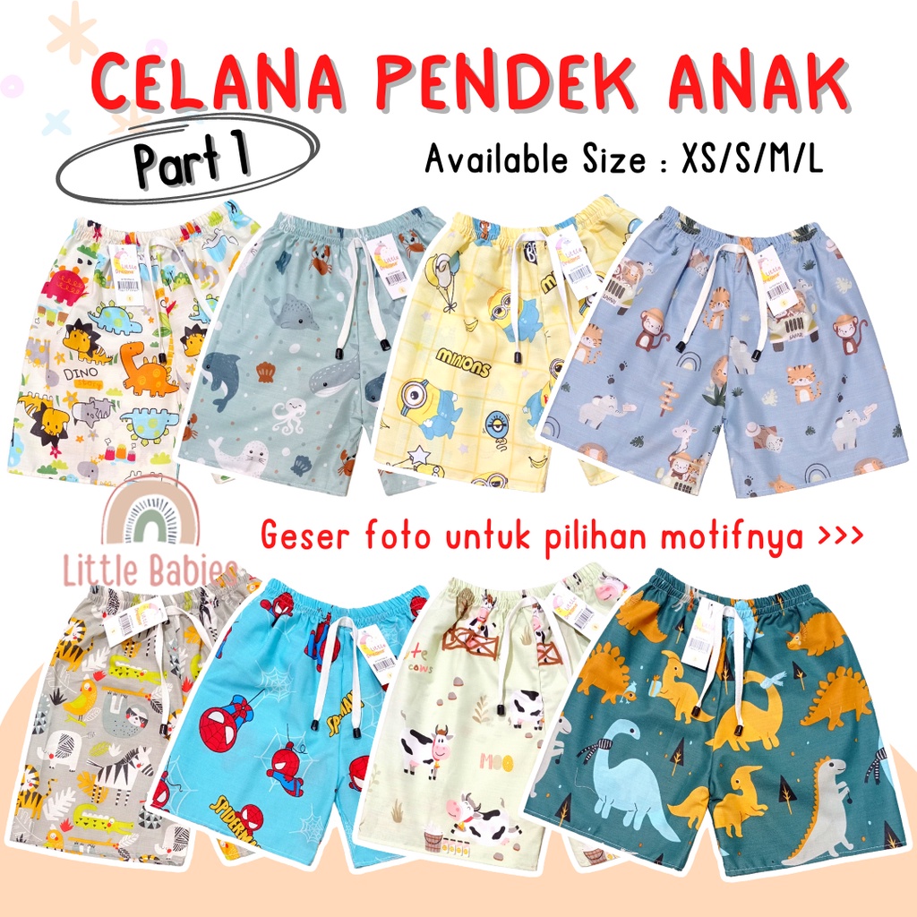(PROMO 6.6) Celana Pendek Anak Laki Laki Katun Catra 3 Bulan - 9 Tahun / Celana Pendek Anak Murah [PART 1]