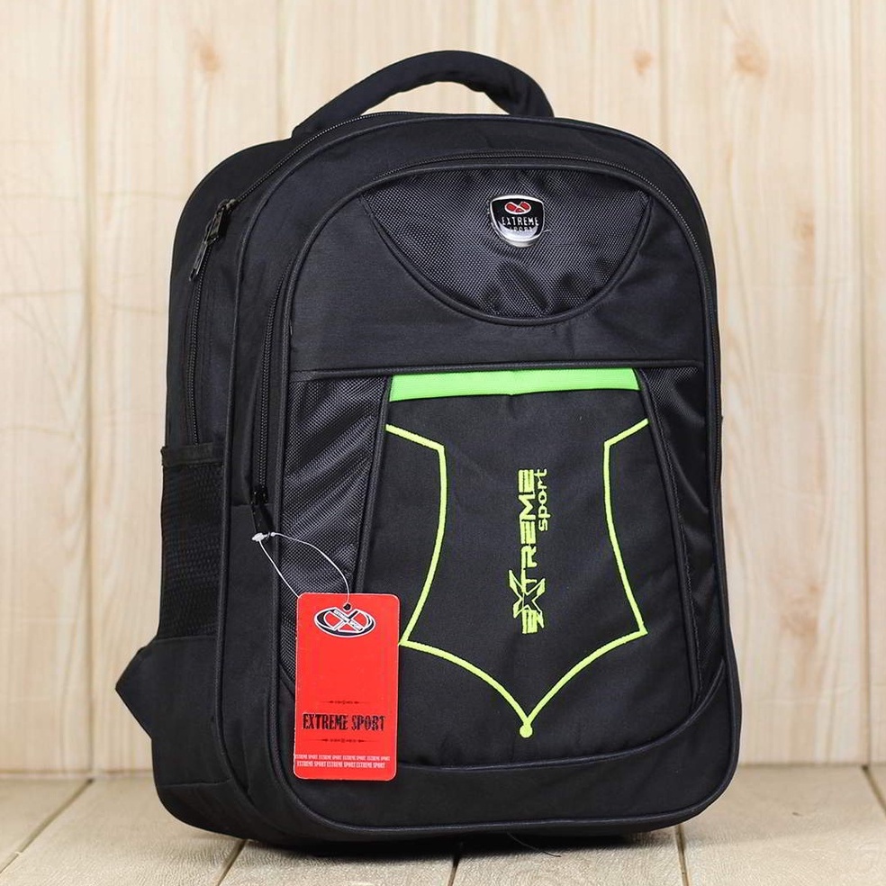 Tas Sekolah Sd Hitam Ransel Cowok Distro Punggung Extreme Shield Hitam Hijau Free Raincover Backpack Tebal Termurah