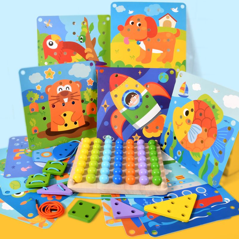 mainan beads and nail puzzle / mainan edukasi anak