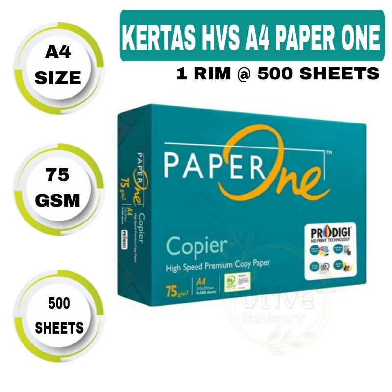 Jual Kertas Hvs A4 75 Gram Paper One Bmo Copy Paper 1 Rim Isi 500