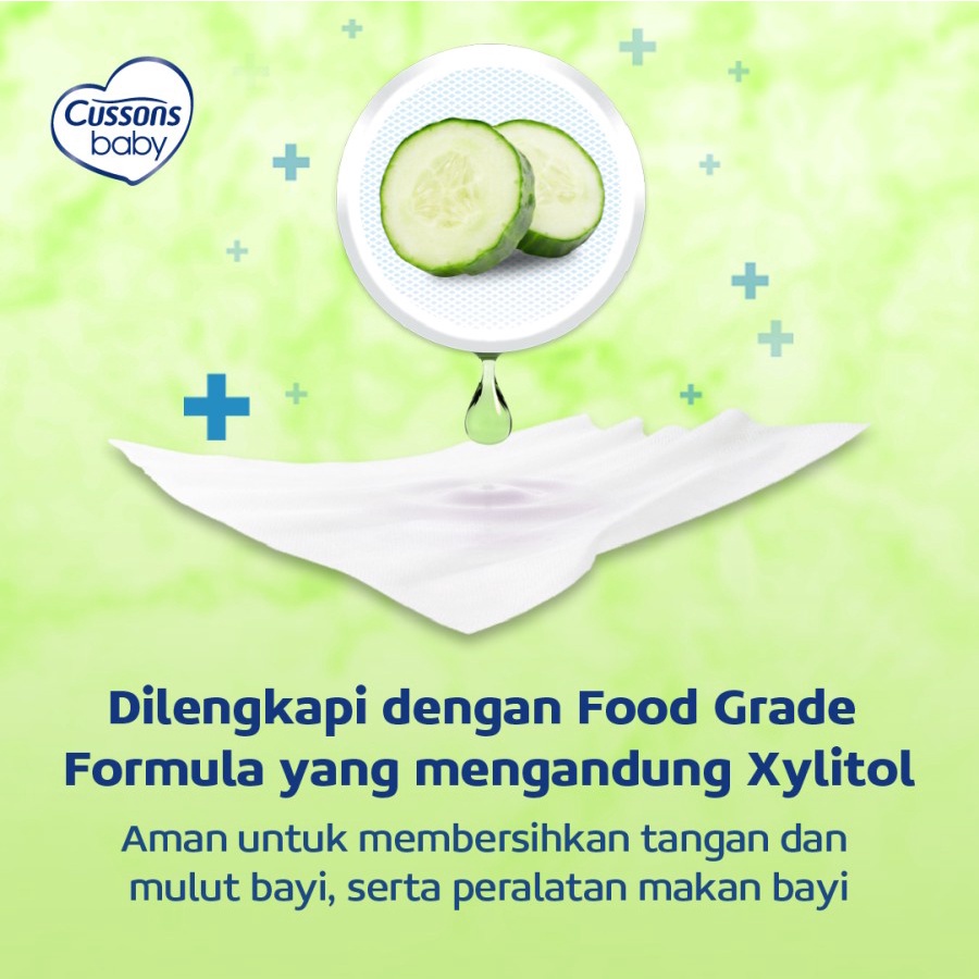 Cussons Baby Wipes - Tisu Basah Bayi - Ganti Popok 45's | Beli 1 Gratis 1