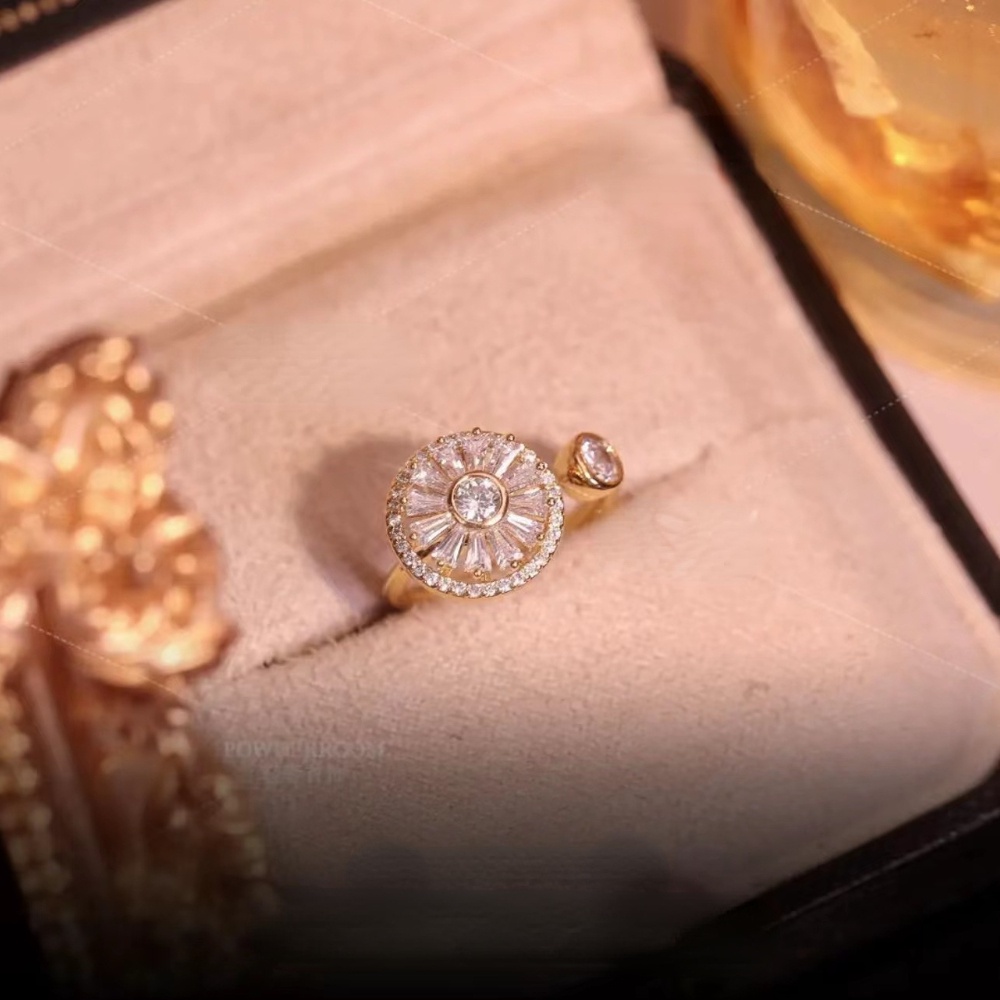 Cincin Jari Telunjuk Model Terbuka Bahan Zirkon Gaya Korea Untuk Wanita