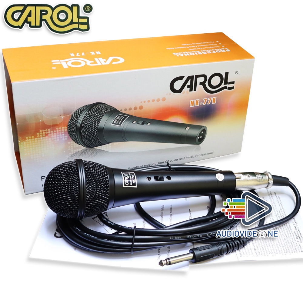 Mic Vokal CAROL NK 77K Microphone Kabel Mik Vocal Mikrofon Dinamik Original