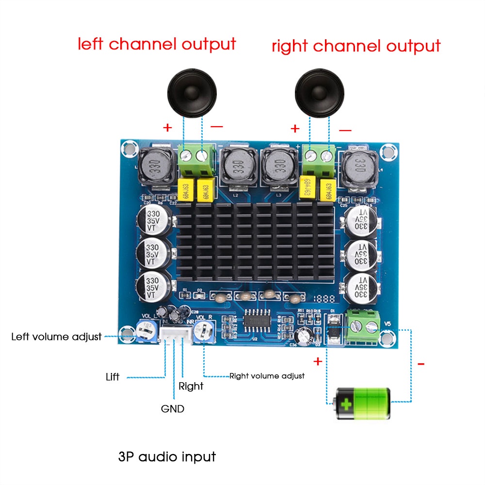 Kit Power Amplifier Stereo Modul Penguat Audio Kit Power Amplifier Class D Subwoofer