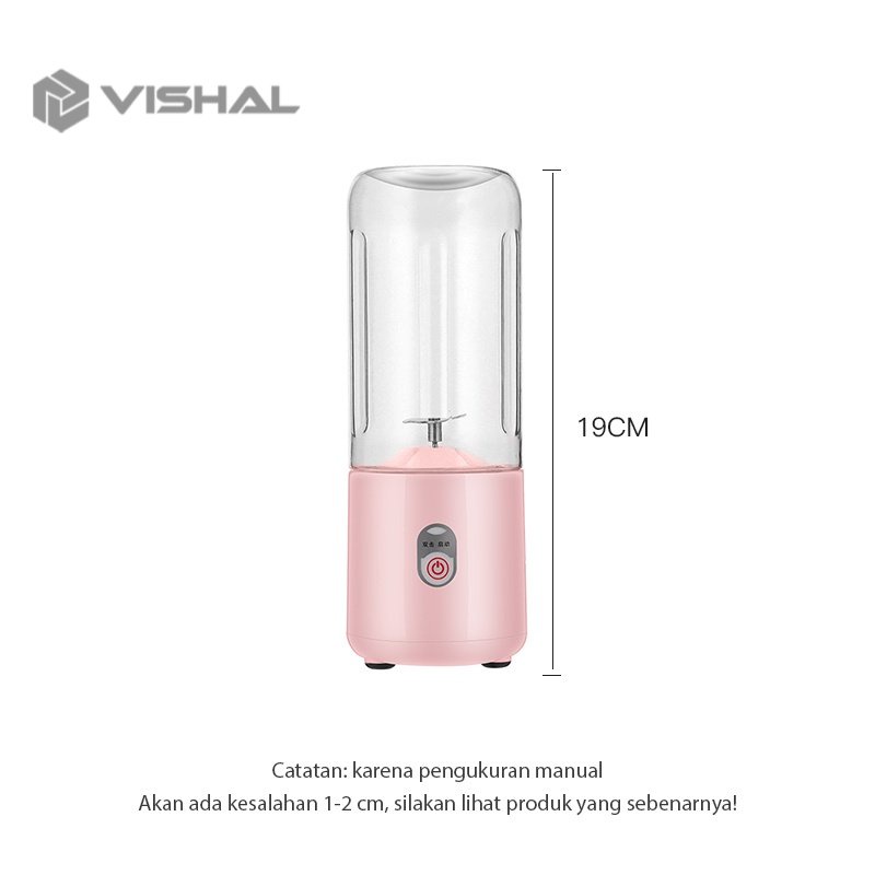 VISHAL Blender Portable Mini Juicer Portable USB Charging 500ML /Blender Mini/Blender Kapsul/Juicer Portable VS-1853