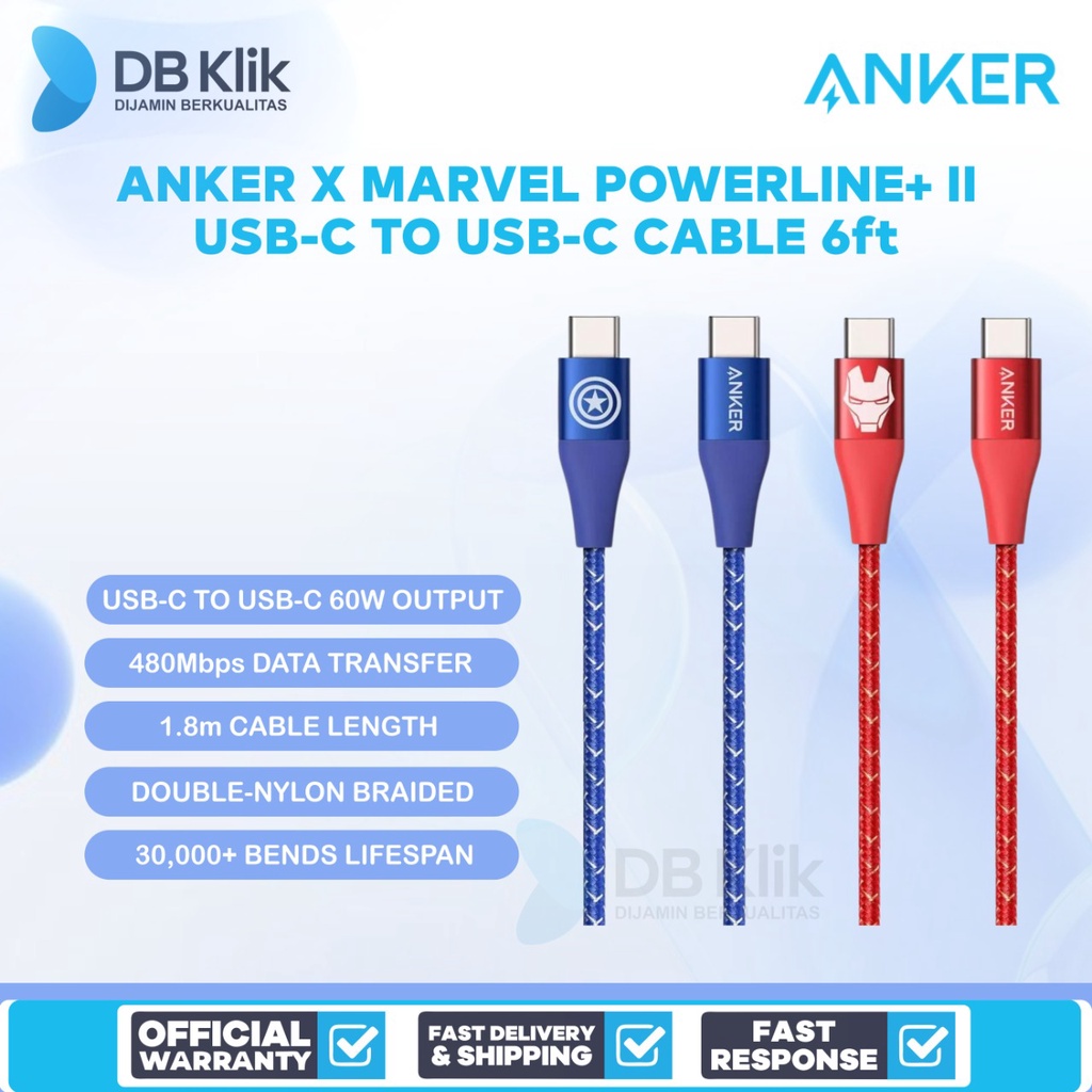 Kabel Anker x Marvel PowerLine+ II USB-C to USB-C Cable 6ft A9549