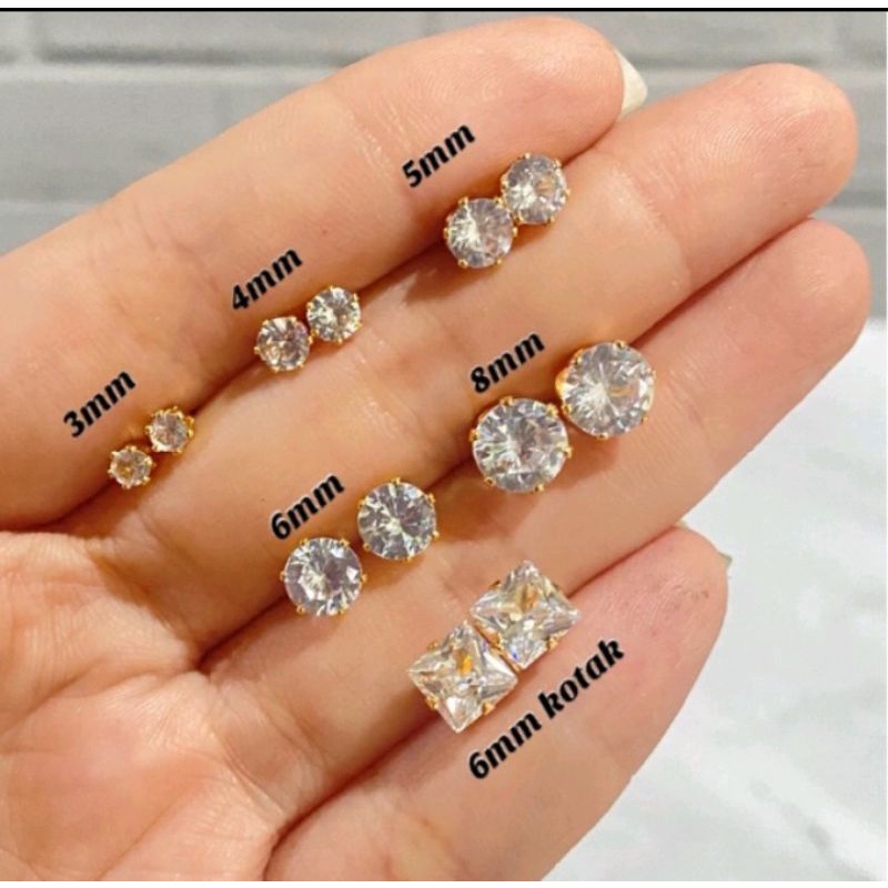 Anting tusuk titanium anting desy anti karat untuk wanita